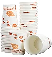 Decomposable 12 Oz Paper Coffee Cups, 100 Pack By Avant Grub. Medium Sized, PLA ...