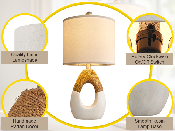 boho rattan table lamp