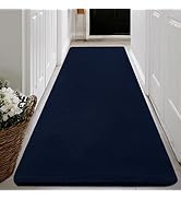 qulint Navy Blue Runner Rugs for Hallway 2x6, Modern Non Slip Washable Runner for Kitchen Soft Th...