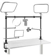 NEEWER Overhead Camera Mount Rig with 2 Ball Heads, Super Clamp/Mobile Phone Holder/Camera Desk M...