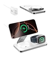 3-in-1 Wireless Charging Station with Qi2 for iPhone 16 Pro/16/16 Pro Max/14 Pro/14/14 Pro Max, f...