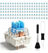 120 Pcs Blue Mechanical Keyboard Switches, 3-Pin Keyboard Clicker with Dustproof Transparent Hous...