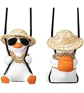 Swinging Duck Car Hanging Ornament, Rear View Mirror Hanging Accessories of Swinging Ducks, Hangi...