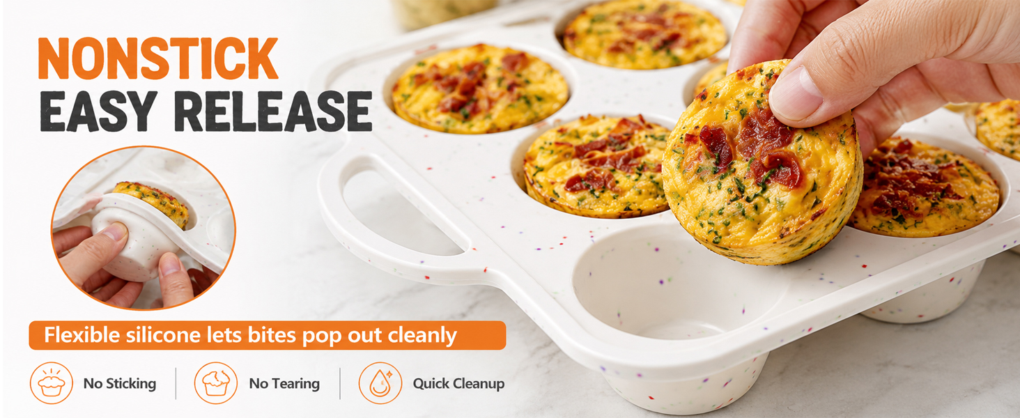 Egg Bites Silicone Mold with Metal Frame