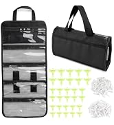 Roll Up Fishing Lure Wraps Bag with Hook Protector Bonnets Safety Cap | Durable Bait Protector St...