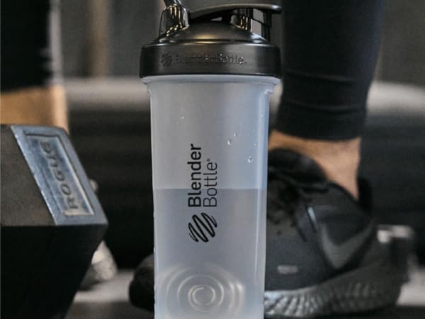 BlenderBottle Classic clear bottle best for effectively making protein shakes every time at the gym