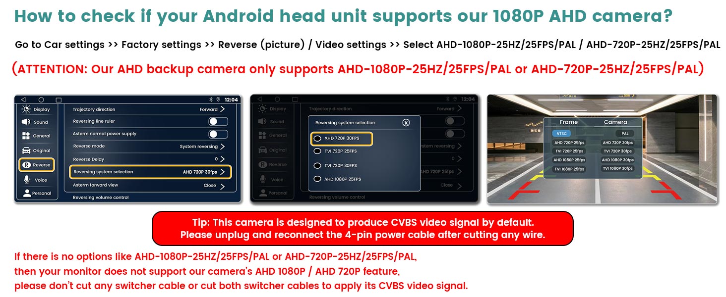 video format setting