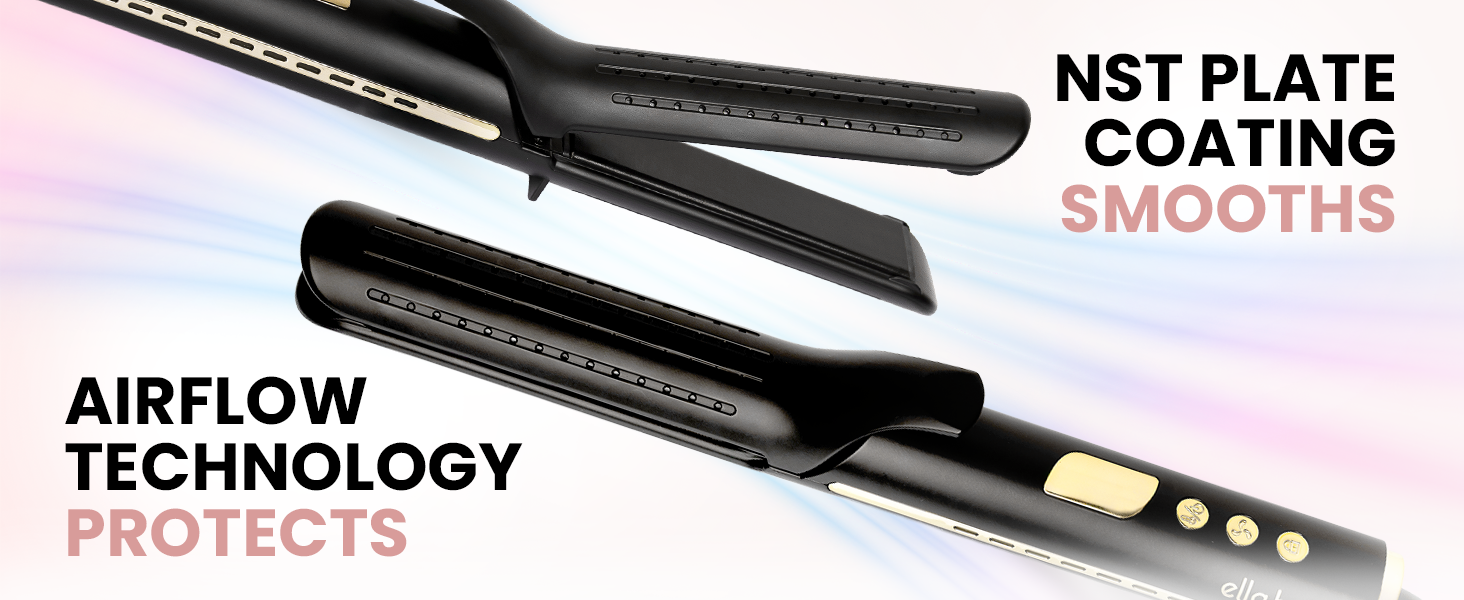 Hair Straightener &amp;amp; Curler 2 in 1 Black (LN-C6)
