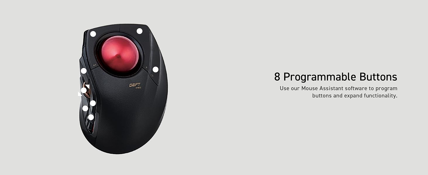 Deft Pro Trackball Programmable Buttons