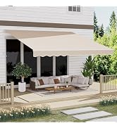 GDPFN 10' x 8' Awning for Patio, Sunsetter Retractable Awning Waterproof Cover Outdoor Patio Cano...