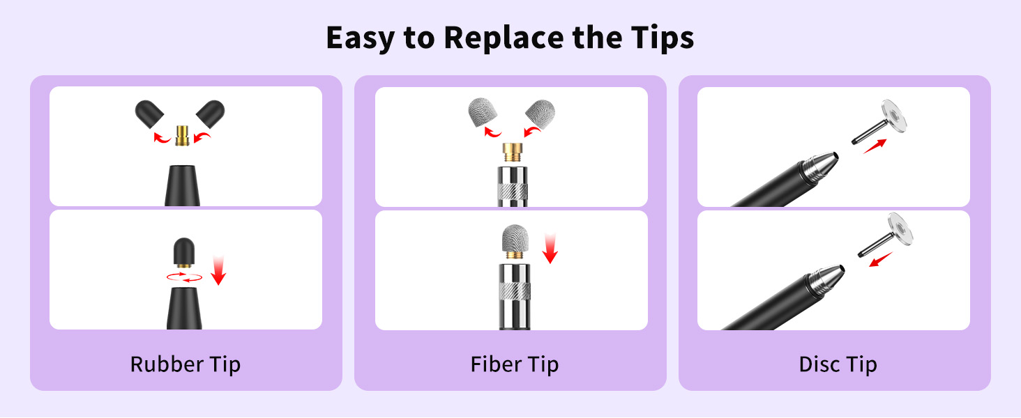 Easy to replace stylus tips