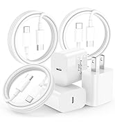 20W USB C Fast Charger &amp; 6FT C to C Cable (3-Pack), PD 3.0 iPhone 17 16 15 Charger Block Kit, Rap...
