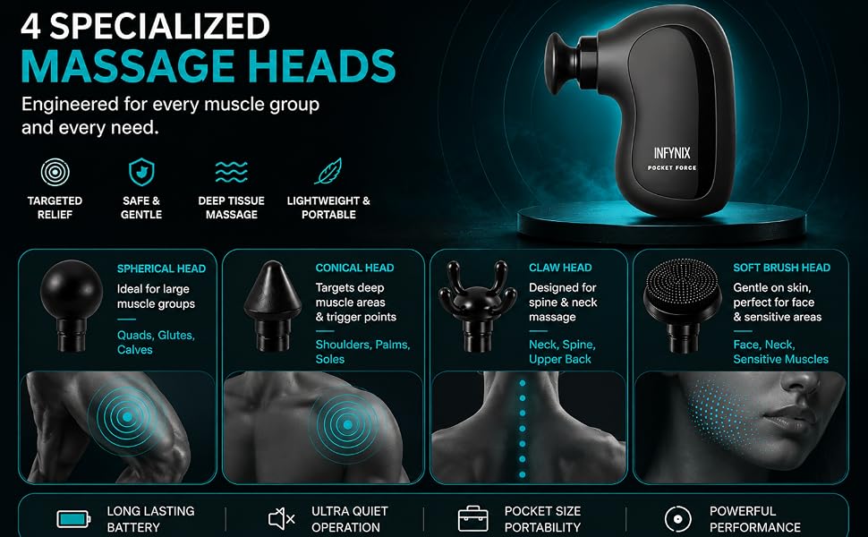 Small massager, body massage gun, handheld massage tool, vibrational massage gun,