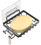 MOFOROCO Soap Dish Holder Wall with 2 Hooks, No Drilling, 304 Stainless Steel Razor Saver for Bat...