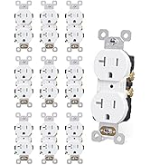 AIDA Duplex Electrical Receptacle Outlets, 20Amp 125V Wall Outlet, Residential, TR, 3-Wire, Self-...