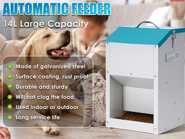 gravity automatic pet dog cat feeder