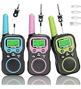 BUKEWIT Walkie Talkies for Kids 3 Pack,3 Miles Family Walky Talky Children Radio Long Range,22 Ch...