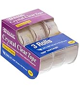 BAZIC Crystal Clear Tape w/Dispenser 3/4" X 500", Transparent Stationery Tapes Glossy Finish Refi...