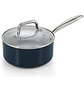 Cook N Home Nonstick Sauce Pan with Glass Lid, 3-Quart Small Saucepan Hard Anodized Non Stick Cer...
