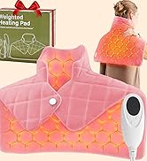 Weighted Heating Pad for Neck Shoulders and Back, Pink Birthday Christmas Gifts for Teen Girls Wo...