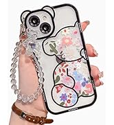 IAIYOXI for iPhone 16 Pro Max Case with Cute Flowers Bear Pattern, Camera Protector, Clear Phone ...