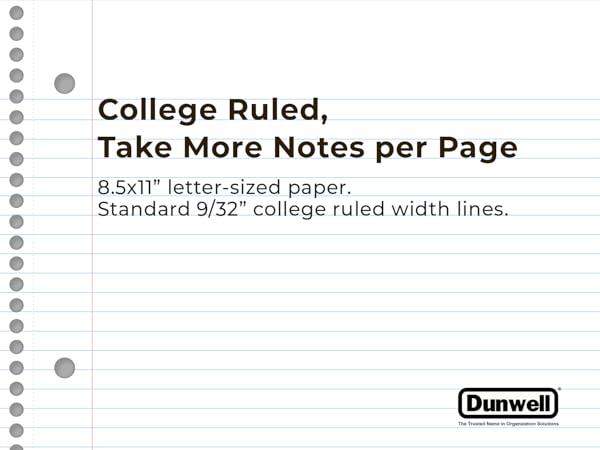 College Ruled, Take More Notes per Page