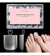 MelodySusie Square Toe X Nail Tips- 480Pcs 15 Sizes Clear Acrylic, Full Matte Full Cover Press on...
