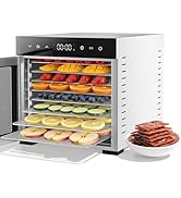 OLIXIS Food Dehydrator Machine, 500W Jerky Dehydrators with 8 Stainless Steel Large Trays, 185°F ...