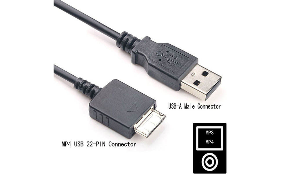 Replacement MP3 MP4 Player USB Charger Cable Compatible with Sony Walkman NWZ Charging Cable