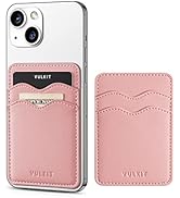 VULKIT Stick on Card Holder Compatible for iphone Leather Cell Phone Wallet Credit Card Case Stro...