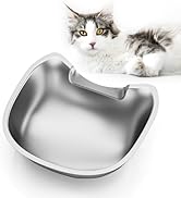 Stainless Steel Cat Bowls: Suitable for IMIPAW Automatic Pet Feeder Cat Whisker Fatigue Relief Fr...