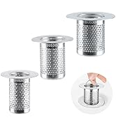 NAWTOR 3Pcs Sink Drain Strainer,Shower Strainer Drain Hair Catcher Floor Drain Filter with Handle...