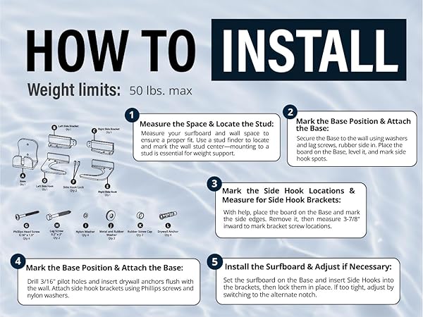 Floating Surfboard Wall Mount