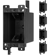 YQMIGU 1-Gang AWG Standard Black Old Work Box,Junction Black Boxes for Plastic Remodel Drywall, 1...