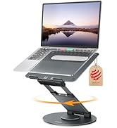 Nulaxy Telescopic 360 Rotating Laptop Stand for Desk Adjustable Height Swivel Pull Out Design Erg...