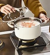 Ceramic Stainless Steel(304)Saucepan with Steamer,Soup pot with Glass Lids,Sauce Pot with Triply ...