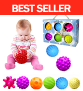 ROHSCE Baby Textured Multi Sensory Toys Massage Ball Gift Set BPA Free for Toddlers 1-3 Soft Ball...