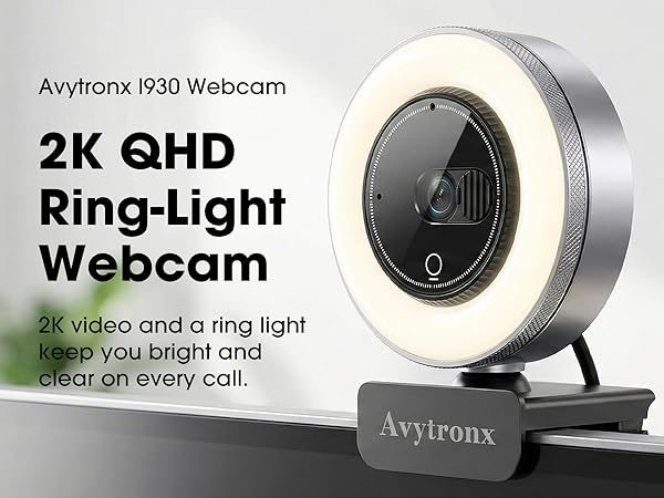 2K QHD Ring-Light Webcam