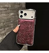 Losin Compatible with iPhone 17 Pro Max Classic Retro Crocodile Case,PU Leather Glitter Electropl...