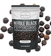 Sea Salt Superstore Premium Whole Black Peppercorns | 8 oz Resealable Bag | Non-GMO, Kosher Certi...