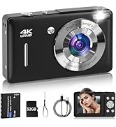 Digital Camera for Kids, FHD 1080P 44MP Point and Shoot Digital Camera with Face Detect, Smile Ca...