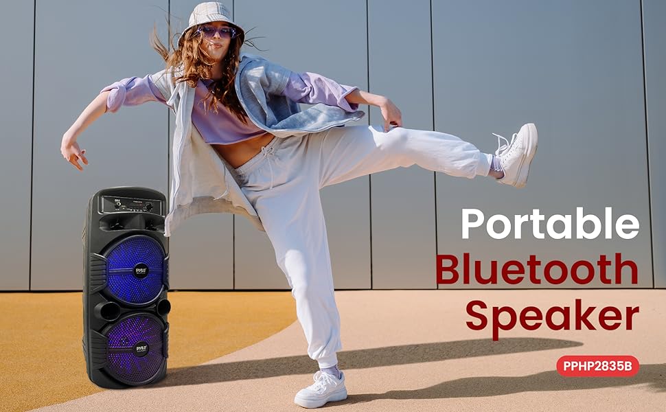 Pyle;Portable Bluetooth;PA Speaker;Speaker System;Bluetooth;Portable;Subwoofer;Tweeter;Microphone;