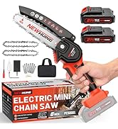 Mini Cordless Chainsaw Kit, Upgraded 6" One-Hand Handheld Electric Portable Chainsaw, 21V Recharg...