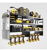 oviitech Large Power Tool Organizer Wall Mount, 8 Drill Holder Wall Mount Loads 400lbs, 4 Layer H...