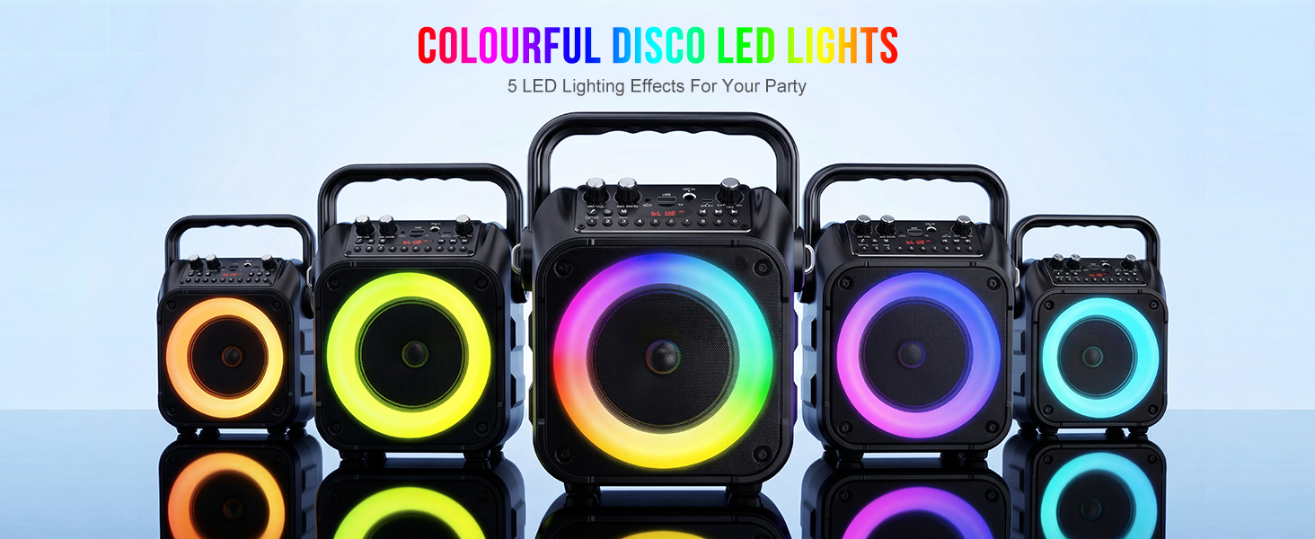 Karaoke Machine Mini Karaoke Machine Portable Bluetooth Speaker Karaoke Machine for Adults LED Light