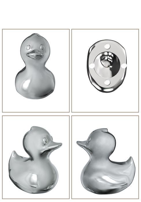 Silver duck toilet bolt covers decorative