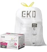 EKO 21 Gallon / 50-90 Liter, 60 Count Drawstring Trash Bags, Extra-Strong Garbage Bags, Fresh Flo...