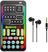 Portable Voice Changer, 2rd Generation i9 Live Sound Card, Cool Lights Sound Board - Voice Disgui...