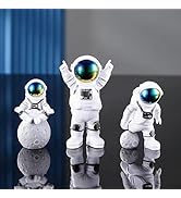 Ni-JASW Gradient Astronaut Statues Set of 3, Spaceman Figurines Space Theme Party Nursery Home Of...