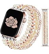JR.DM Beaded Bracelet Women Compatible with Apple Watch 38mm 40mm 41mm 42mm 44mm 45mm 46mm, Stret...